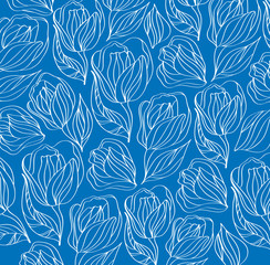 Floral ornament in blue