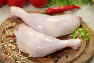 fresh raw chicken leg