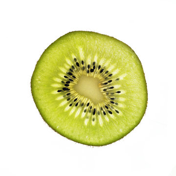 slice of kiwi isolated on white