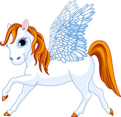 Cute winged horse Pegasus of Greek mythology