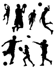 Fototapeta premium Sports Silhouettes Vector