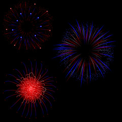 Red white blue fireworks