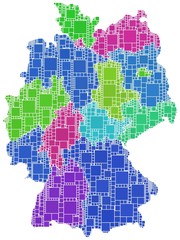 Regioni della Germania a quadretti colorati