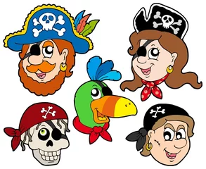 Gardinen Sammlung von Piratenfiguren © Klara Viskova