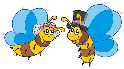 Honey bees wedding couple