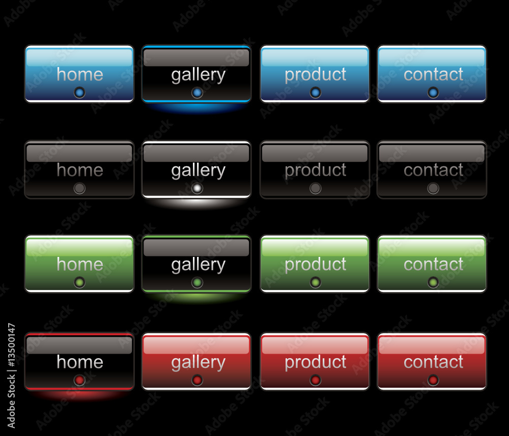 Wall mural editable website vector buttons