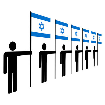 men holding Israeli flags