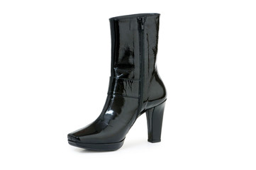 Black boots isolated on the white background