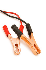 Battery cables isolated on the white background