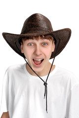 teenager in stetson hat