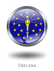 3D Indiana  Flag button illustration on a white background