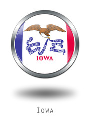 3D iowa  Flag button illustration on a white background