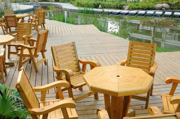 Resting area with tables and chairs