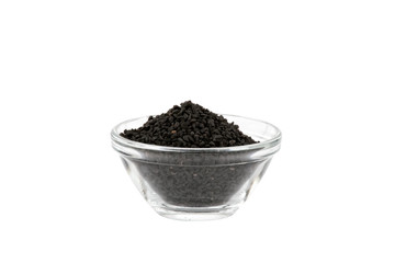 black onion seeds in glass bowl