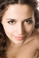 Obraz premium Close-up studio portrait of a beautiful young sexy woman