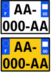 Plaques d'immatriculation sur deux lignes