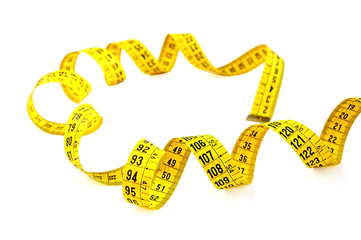 Measuring tape isolated on white with clipping path.