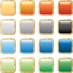golden square buttons