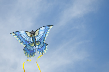 Blue kite against a blue sky