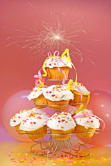 Cupcakes with sparkler on top