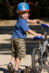 Riding his Bike