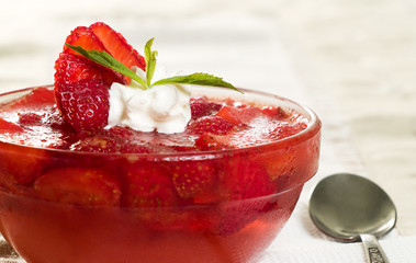 jelly with strawberry