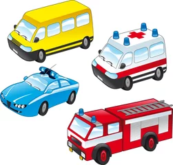 Selbstklebende Fototapeten cartoon vehicles © ddraw