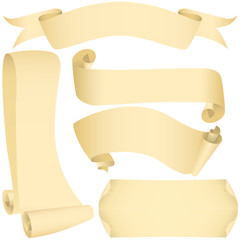 Grunge banners and scrolls set (vector, CMYK)