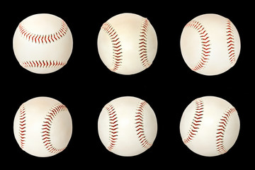 Base balls isolated on black background