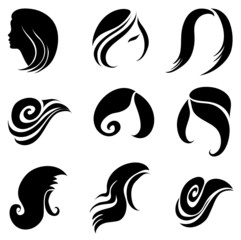 Set of hair logos
