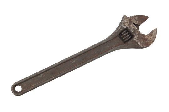 djustable spanner isolated on white
