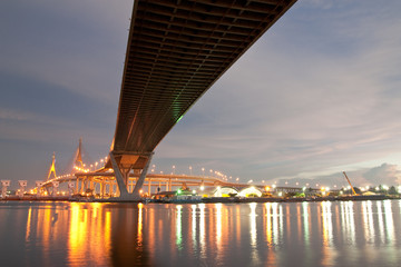 Fototapeta na wymiar Industry Circle Bridge, Bangkok, Thailand at twilight