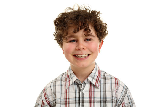Portrait of smiling kid isolated on white background