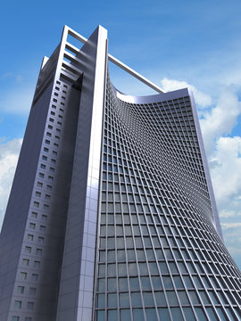 3D  model of futuristic office structure