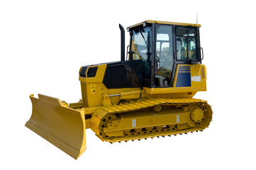 New yellow bulldozer