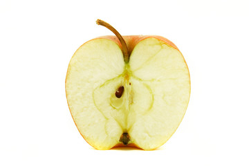half of apple isolated over white