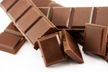 heap break pieces of chocolate