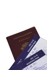 Passport and a boaarding pass