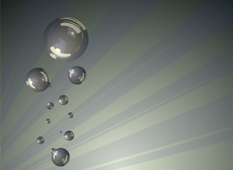Vector background with bubbles, illustration with beams