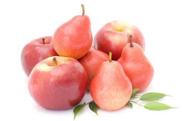 red pears and apples