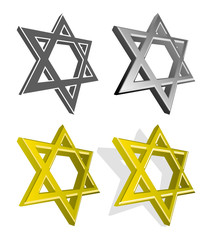 Vector set of Jewish stars