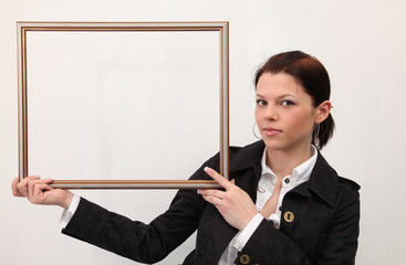 Girl  with picture frame