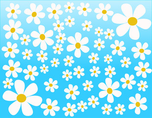 colorful spring flowers vector illustration