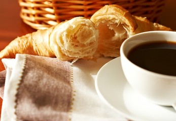 Coffee with croissant