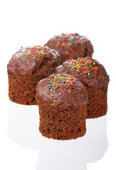 easter cakes isolated on white