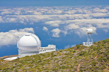 Telescopes at highest top of La Palma