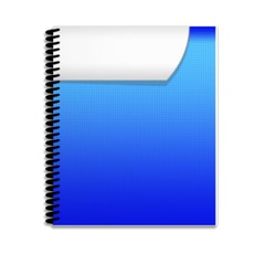 Blue Spiral Notepad on a white background