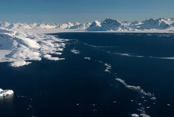 Zelfklevend Fotobehang Greenland, ice floe and mountains © Anouk Stricher