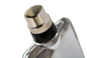 Bottle of perfume over white background