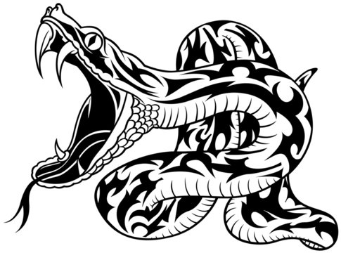 Snake Tattoo 02 - black illustration